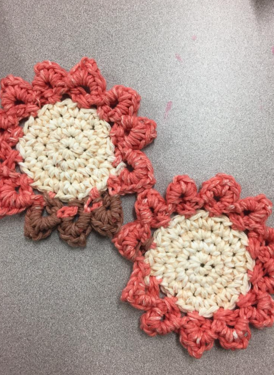Dish floral scrubbies crochet pattern