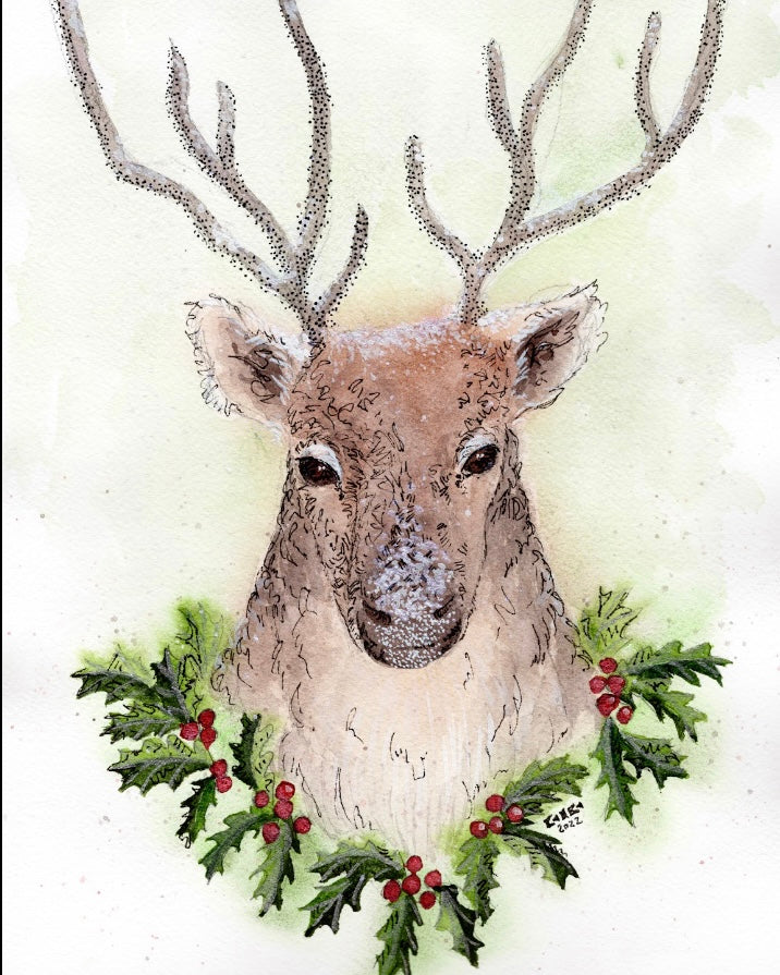 A Frosted Christmas With Glitter Watercolors - from guest blogger Katherine Knapik