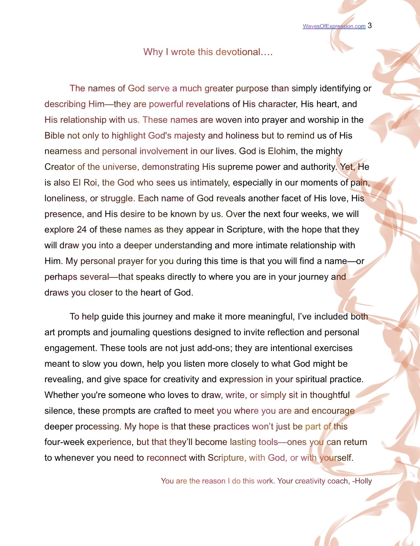 Dwelling In His Name: A Four Week Creative Digital Journal