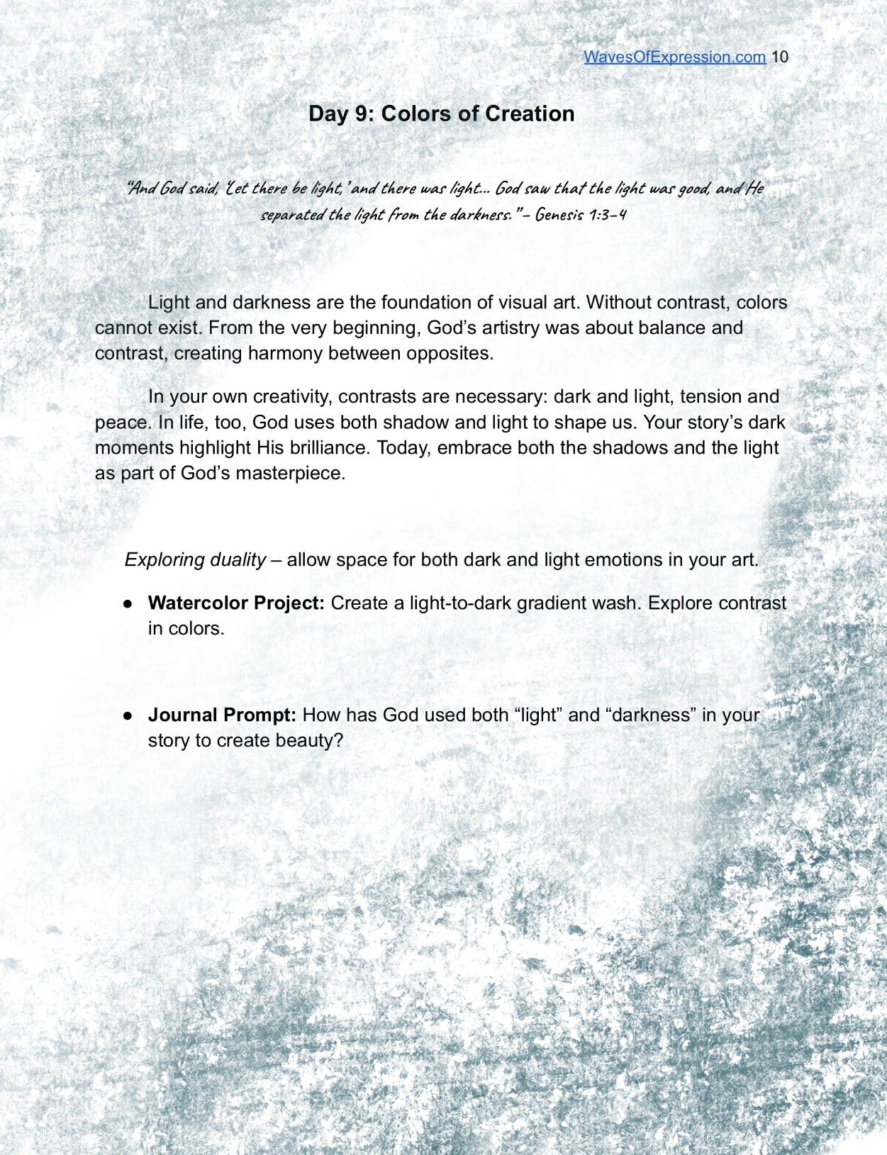 In His Image: A Creative Bible Watercolor Digital Journal