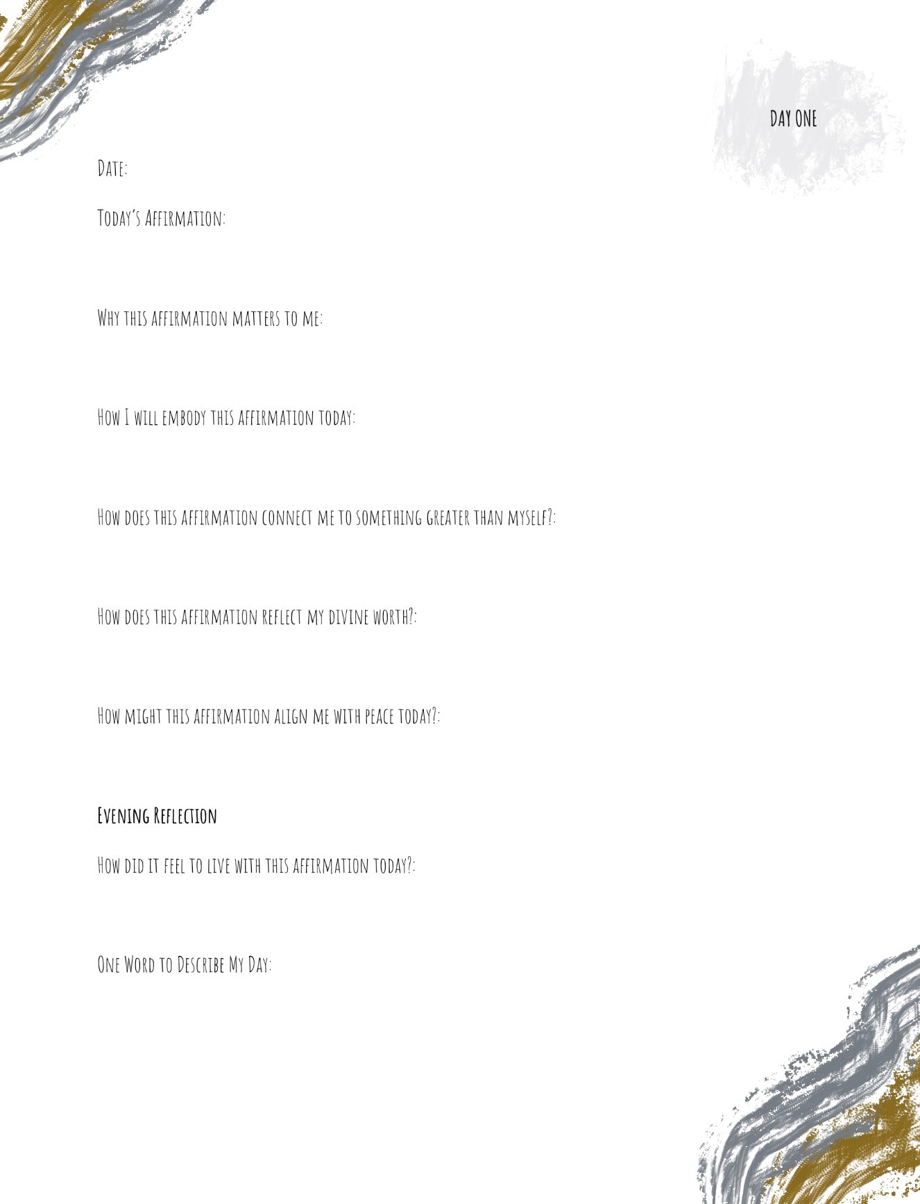 35 day Affirmation Practice Digital Journal