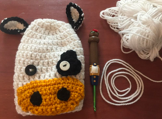 Cow Lover Beanie crochet pattern