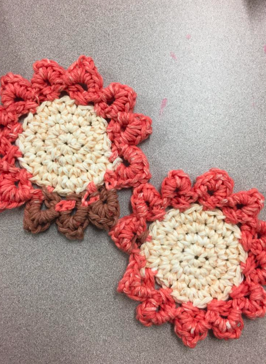 Dish floral scrubbies crochet pattern